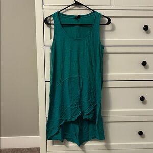 Teal Sleeveless Women's High-low Tunic
